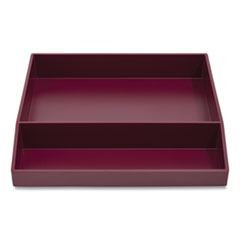 TRU RED™ Divided Stackable Plastic Tray, 2 Compartments, 9.44 x 9.84 x 1.77, Purple