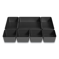 TRU RED™ Ten-Compartment Plastic Drawer Organizer, 7.83 x 8.19 x 5.35, Black