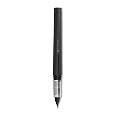 Roller Ball Pen, Stick, Fine 0.5 mm Needle Tip, Black Ink, Black/Clear Barrel, Dozen