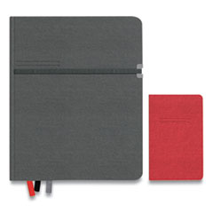 TRU RED™ Large Mastery Journal with Pockets, 1 Subject, Narrow Rule, Charcoal/Red Cover, 10 x 8, 192 Sheets