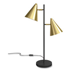 Union & Scale™ MidMod LED Brass Table Lamp, 26.6", Black/Gold Brass