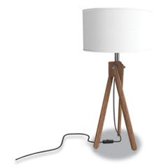 Union & Scale™ Essentials LED Wood Table Lamp, 26.18" h, Espesso/White