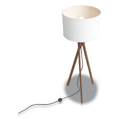 Union & Scale™ Essentials Wood Floor Lamp with Drum Shade, 57.5" h, Espesso/White
