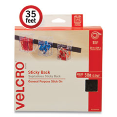 VELCRO® Brand Sticky-Back Fasteners, Removable Adhesive, 0.75" x 35 ft, Black