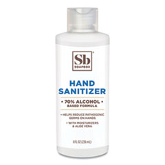 Soapbox Gel Hand Sanitizer, 8 oz Bottle with Dispensing Cap, Unscented, 24/Carton