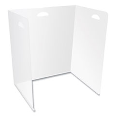 deflecto® Lightweight Desktop Barriers, 22 x 16 x 24, Polypropylene, Clear, 10/Carton