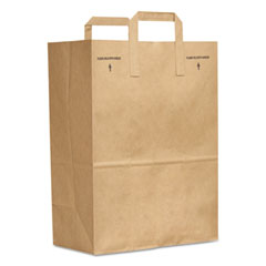 General Grocery Paper Bags, Attached Handle, 30 lbs Capacity, #70, 1/6 BBL, 12 x 7 x 17, Kraft, 300 Bags