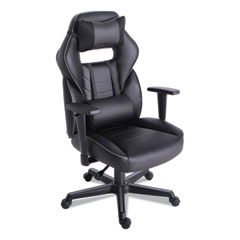 Alera® Racing Style Ergonomic Gaming Chair, Supports 275 lb, 15.91" to 19.8" Seat Height, Black/Gray Trim Seat/Back, Black/Gray Base