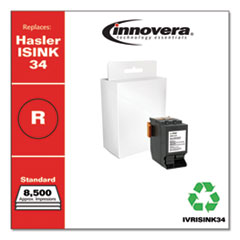Innovera® Remanufactured Red Postage Meter Ink, Replacement for ISINK34, 8,500 Page-Yield