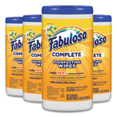 Fabuloso® Multi Purpose Wipes, Lemon, 7 x 7, 90/Canister, 4 Canisters/Carton