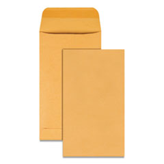 Quality Park™ Kraft Coin and Small Parts Envelope, 20 lb Bond Weight Kraft, #5 1/2, Square Flap, Gummed Closure, 3.13 x 5.5, Brown, 500/Box