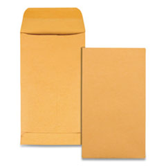 Quality Park™ Kraft Coin Envelope, 28 lb Bond Weight Paper, #5 1/2, Square Flap, Gummed Closure, 3.13 x 5.5, Brown Kraft, 500/Box
