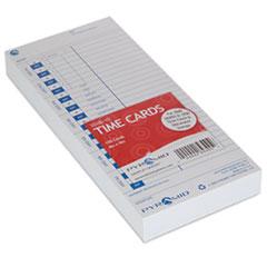 Pyramid Technologies Time Clock Cards for Pyramid Technologies 3000, One Side, 4 x 9, 100/Pack