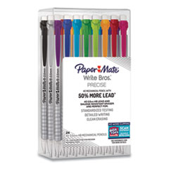 Erasable Color Pencil Set, 3.3 mm, 2B (#1), Assorted Lead/Barrel Colors, 24/Pack | Bulk Order of 2 Boxes