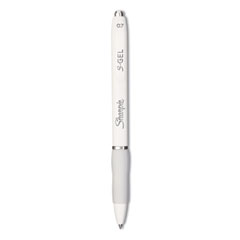 Sharpie® S-Gel™ S-Gel Fashion Barrel Gel Pen, Retractable, Medium 0.7 mm, Black Ink, Pearl White Barrel, Dozen