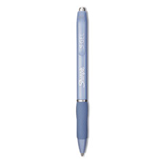 Sharpie® S-Gel™ S-Gel Fashion Barrel Gel Pen, Retractable, Medium 0.7 mm, Black Ink, Frost Blue Barrel, Dozen