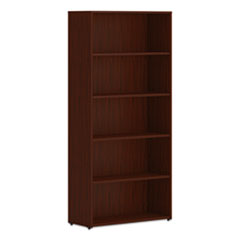 HON® Mod Bookcase, 5 Shelf/4 Adjustable, 30 x 13 x 65, Traditional Mahogany