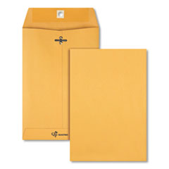 Quality Park™ Clasp Envelope, #63, Square Flap, Clasp/Gummed Closure, 6.5 x 9.5, Brown Kraft, 100/Box