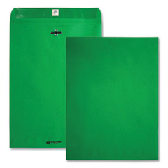 Quality Park™ Clasp Envelope, #90, Square Flap, Clasp/Gummed Closure, 9 x 12, Green, 10/Pack
