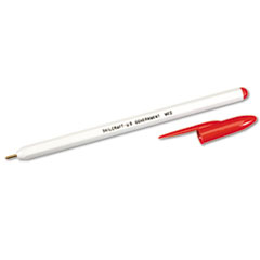 7520010594125, SKILCRAFT Ballpoint Pen, Stick, Medium 1 mm, Red Ink, White Barrel, Dozen