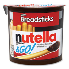 Nutella® Hazelnut Spread and Breadsticks, 1.8 oz Single-Serve Tub, 16/Pack, Ships in 1-3 Business Days