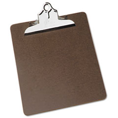 7520002815918, SKILCRAFT Composition Board Clipboard, 5.5" Clip Capacity, Holds 8.5 x 11 Sheets, Brown