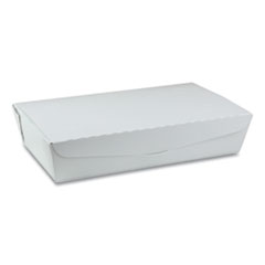 Pactiv Evergreen EarthChoice OneBox Paper Box, 55 oz, 9 x 4.85 x 2, White, 100/Carton