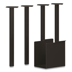 HON® Coze Writing Desk Post Legs with U-Storage Compartment, 5.75" x 28", Black, 4 Legs/Set