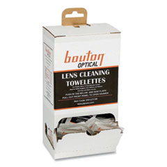 Bouton® Optical Lens Cleaning Towelettes, Individually Wrapped in Dispenser Box, 100/Box