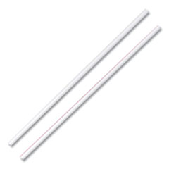 Dixie® Unwrapped Hollow Stir-Straws, 5.5", Plastic, White/Red Stripe, 1,000/Box