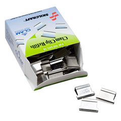 7510013174228, SKILCRAFT Clam Clip Refill, Medium, Silver, 50/Box