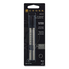 Cross® Refill for Selectip Gel Rolling Ball Pens, Medium Conical Tip, Black Ink, 2/Pack