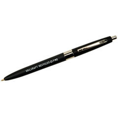 7520013861618, SKILCRAFT Recycled Ballpoint Pen, Retractable, Fine 0.7 mm, Black Ink, Black Barrel, Dozen