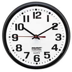 6645013897958 SKILCRAFT Slimline Quartz Wall Clock, 9.2" Overall Diameter, Black Case, 1 AA (sold separately) NSN3897958