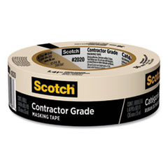 Scotch® Contractor Grade Masking Tape, 3" Core, 1.41" x 60 yds, Tan