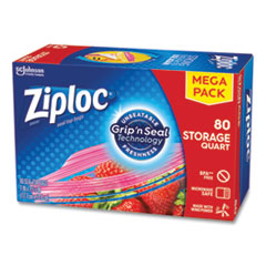 Ziploc® Seal Top Bags, 1 qt, 7.44" x 7", Clear, 80/Box