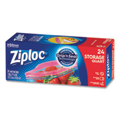 Ziploc® Seal Top Bags, 1 qt, 7.44" x 7", Clear, 24/Box