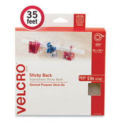 VELCRO® Brand Sticky-Back Fasteners, Removable Adhesive, 0.75" x 35 ft, White
