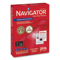 Navigator® Premium Multipurpose Copy Paper, 97 Bright, 20 lb, 8.5 x 11, White, 500 Sheets/Ream, 5 Reams/Carton