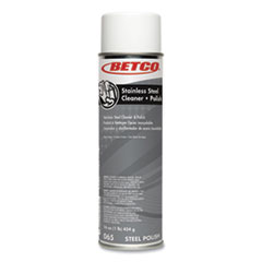 Betco® Stainless Steel Cleaner and Polish, Characteristic Scent, 16 oz Aerosol Spray, 12/Carton