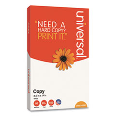 Universal® Copy Paper, 92 Bright, 20 lb Bond Weight, 8.5 x 14, Legal Size, White, 500 Sheets/Ream