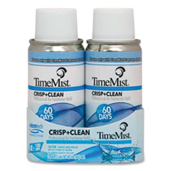 TimeMist® Metered Aerosol Fragrance Dispenser Refills, Crisp and Clean, 3 oz, Aerosol Spray, 6/Carton