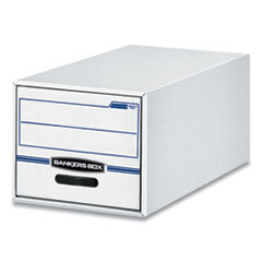 Bankers Box® STOR/DRAWER Basic Space-Savings Storage Drawers, Legal Files, 16.75" x 19.5" x 11.5", White/Blue, 6/Carton