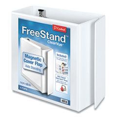 Cardinal® FreeStand Easy Open Locking Slant-D Ring Binder, 3 Rings, 5" Capacity, 11 x 8.5, White