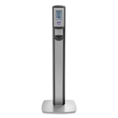 PURELL® MESSENGER CS8 Silver Panel Floor Stand with Dispenser, 1,200 mL, 15.13 x 16.62 x 52.68, Graphite/Silver