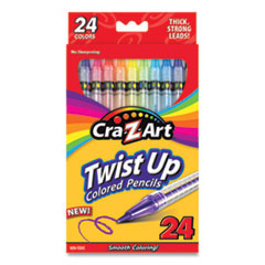 Cra-Z-Art® Twist Up Colored Pencils, 24 Assorted Lead Colors, Clear Barrel, 24/Set