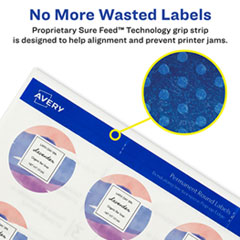 avery round print to the edge labels with surefeed and easypeel 1 67 dia glossy clear 500 pk j p supply inc