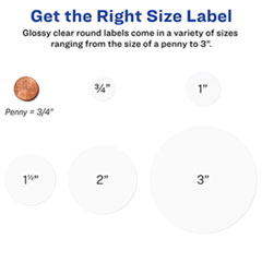 avery round print to the edge labels with surefeed and easypeel 1 67 dia glossy clear 500 pk j p supply inc