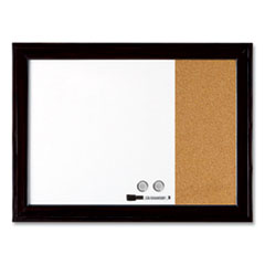 Quartet® Home Decor Magnetic Combo Dry Erase with Cork Board on Side, 23 x 17, Black Wood Frame