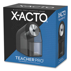 X-ACTO® Model 1675 TeacherPro Classroom Electric Pencil Sharpener, AC-Powered, 4 x 7.5 x 8, Black/Silver/Smoke